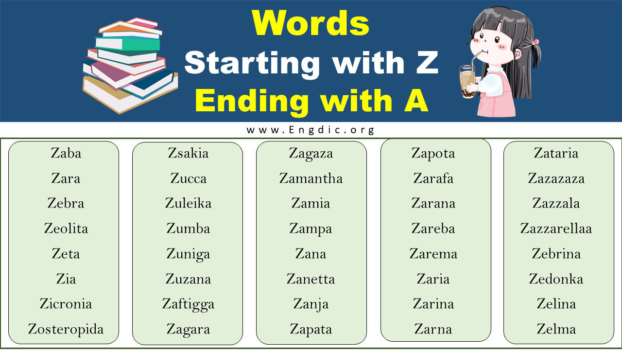 Words Starting With Z And Ending With A