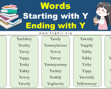 Words Starting with Y and Ending with Y