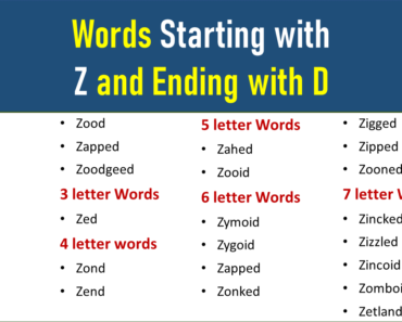 Words Starting with Z and Ending with D