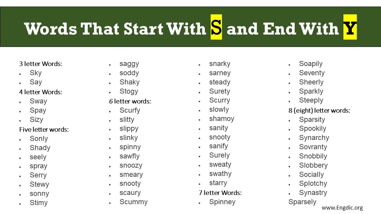 Words That Start With S and End With Y
