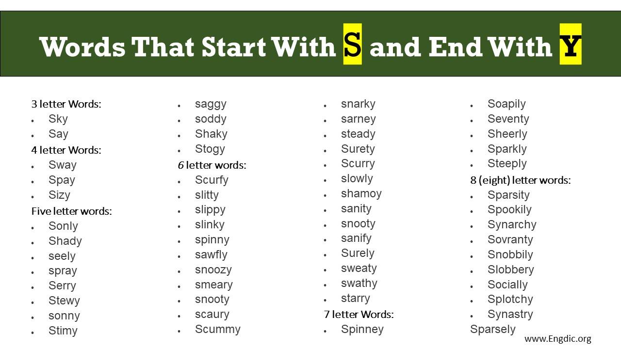 Words That Start With S And End With Y Complete List EngDic