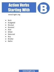 Verbs That Start With B - EngDic