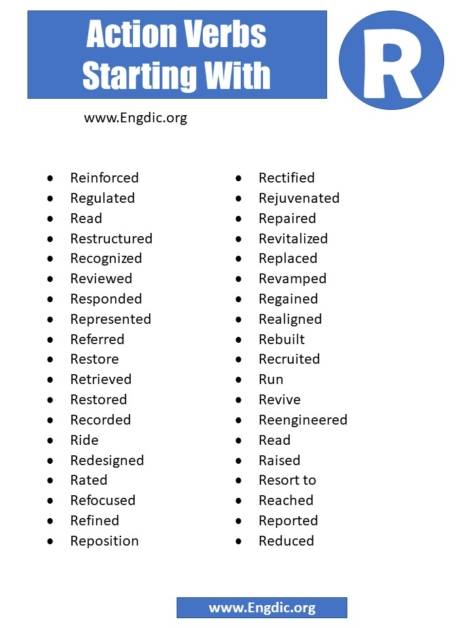 200 Verbs Starting with R (Complete List) - EngDic