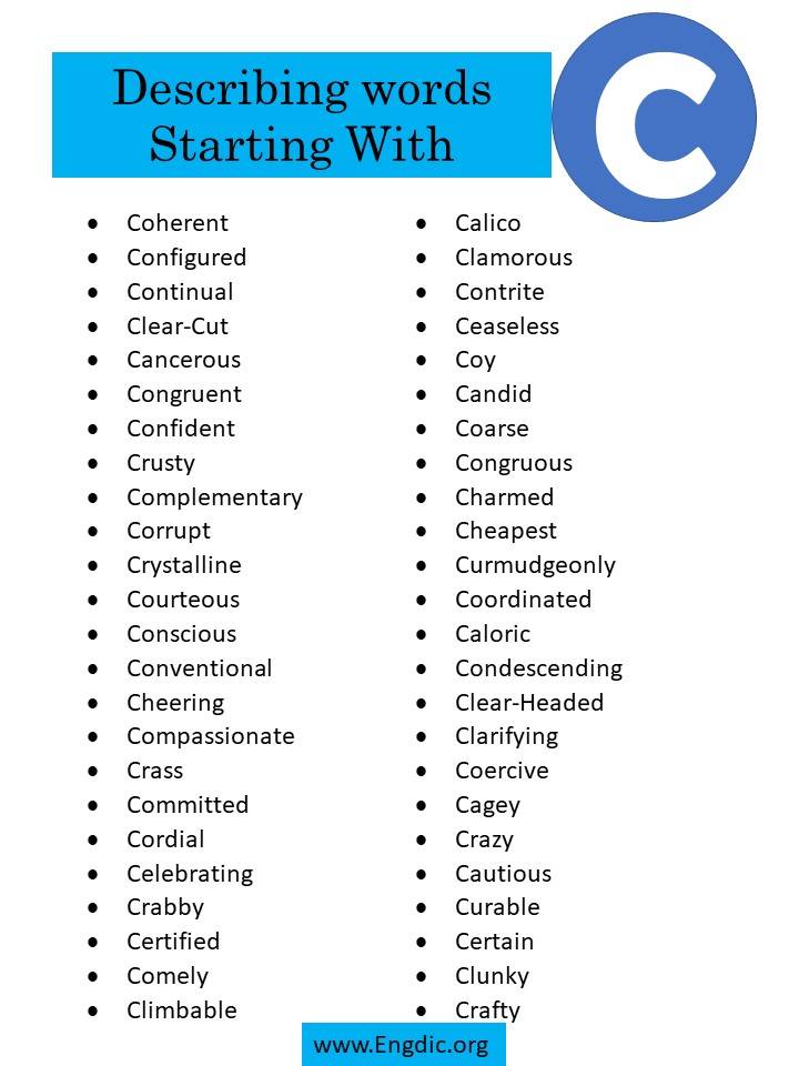 describing words starting with c 2