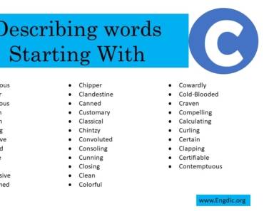 Describing Words That Start With C