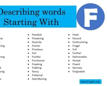 Describing Words That Start With F