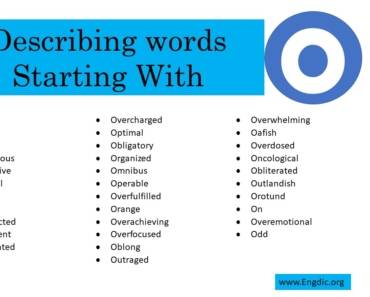 Describing Words That Start With O