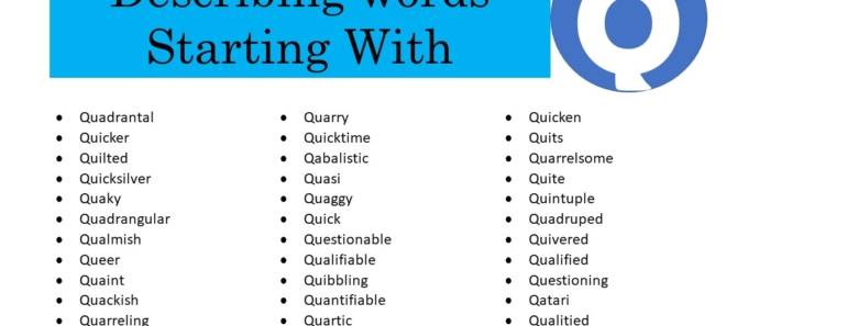 Describing Words That Start With Q