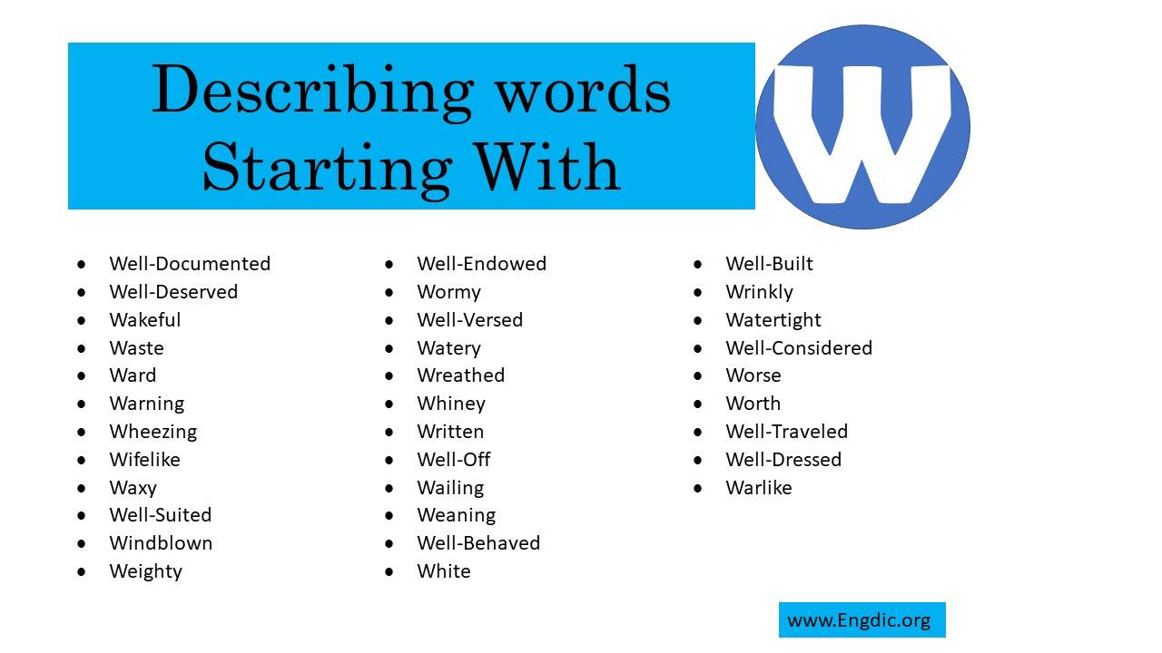 describing-words-that-start-with-w-engdic