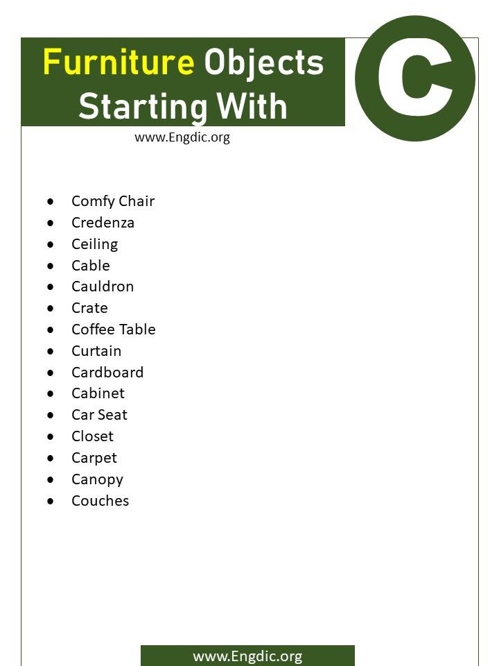 furniture objects starting with c