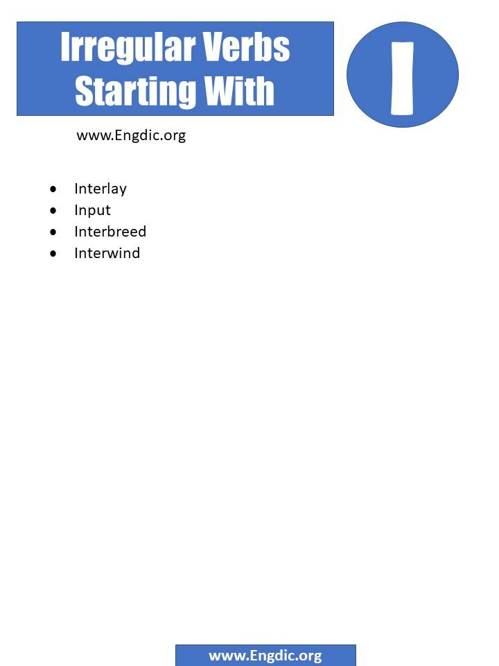 irregular verbs starting with i