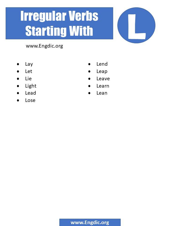irregular verbs starting with l