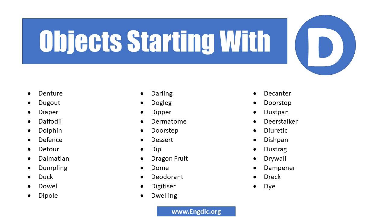 List Of Objects That Start With D - EngDic