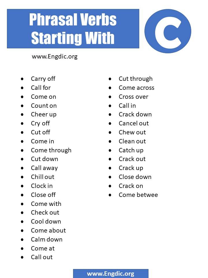 phrasal verbs starting with c