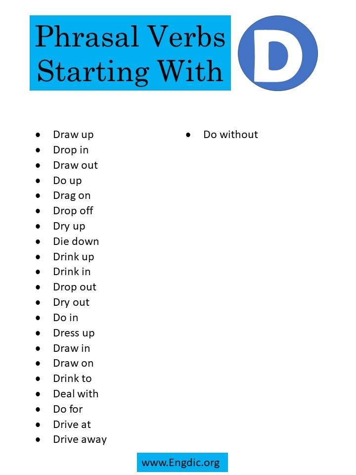 phrasal verbs starting with d