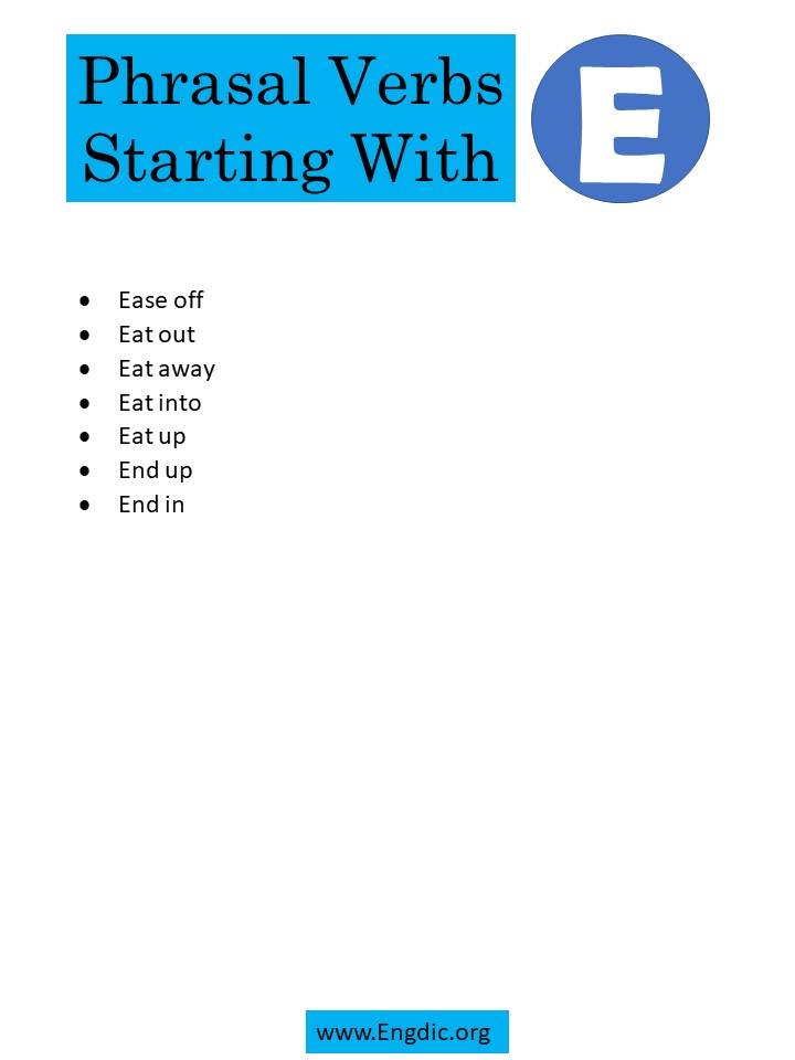 phrasal verbs starting with e