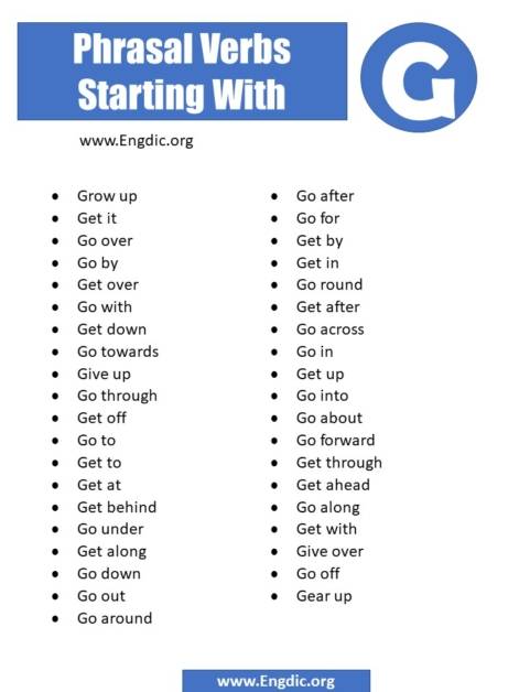 320 Verbs Starting With G (Complete List) - EngDic