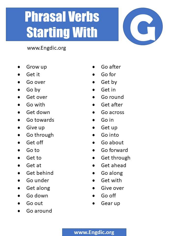 phrasal verbs starting with g