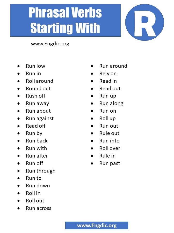 phrasal verbs starting with r