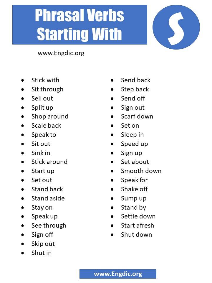 phrasal verbs starting with s