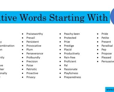 Positive Words Starting With P