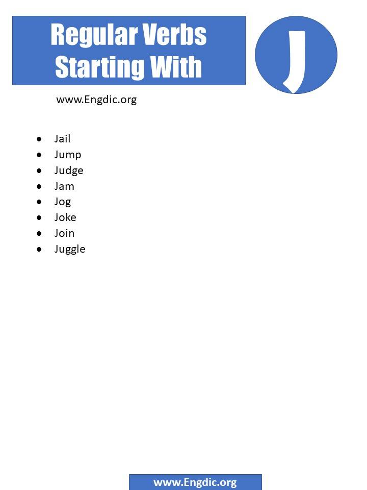 regular verbs starting with j