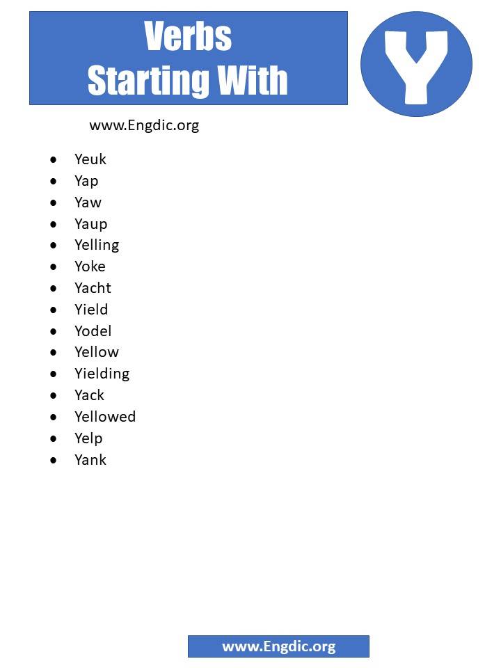 verbs that start with Y