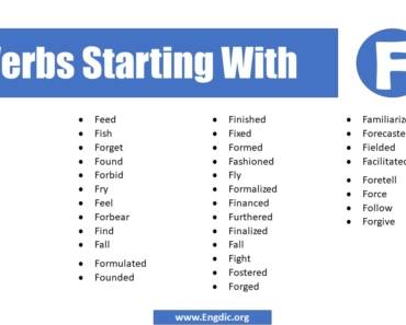 Verbs That Start With F