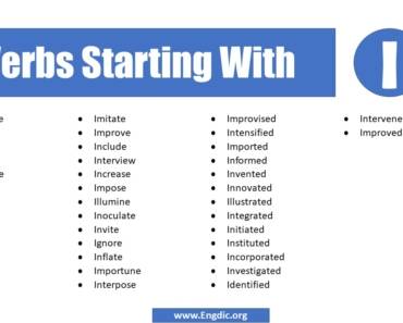 Verbs That Start With I