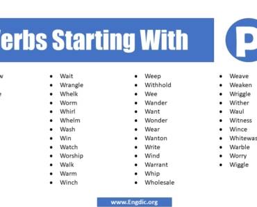 260 Verbs Starting with W (Complete List)