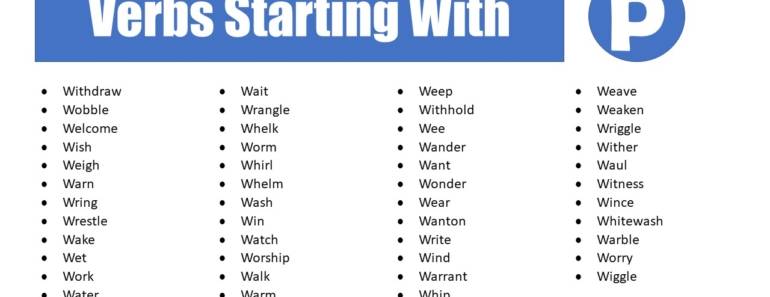 260 Verbs Starting with W (Complete List)