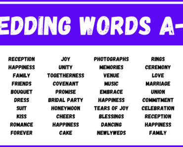 Wedding Words Starting With A to Z