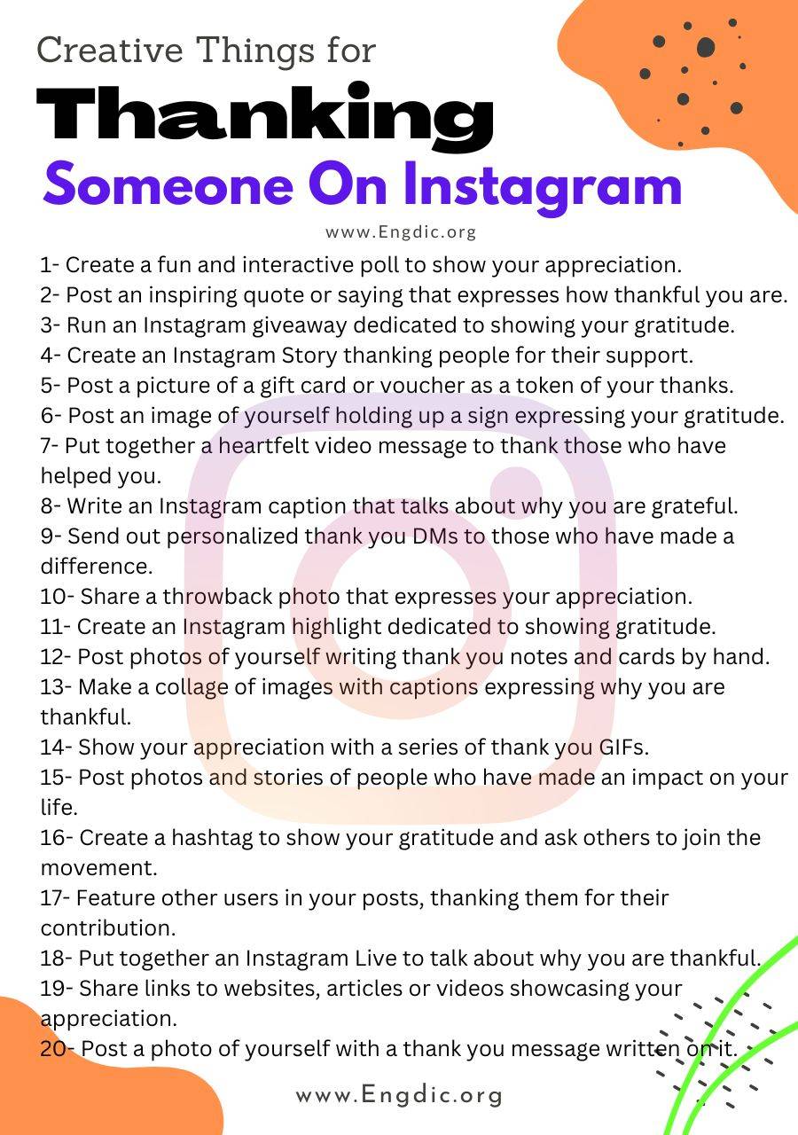 Creative Things to Do on Instagram for Thanking Someone