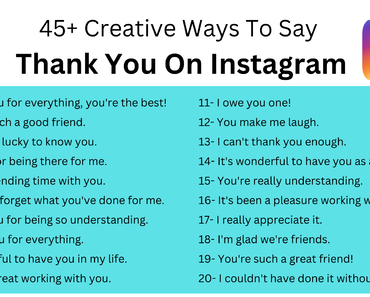 45+ Creative Ways To Say Thank You On Instagram