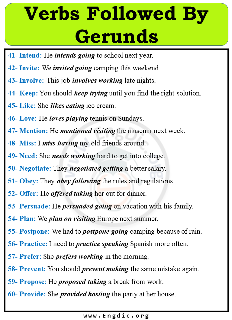 Verbs Followed By Gerunds image 3