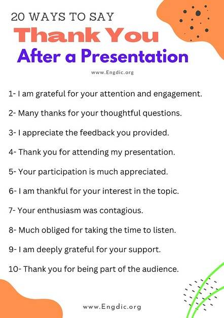 how to say thank you in the end of presentation