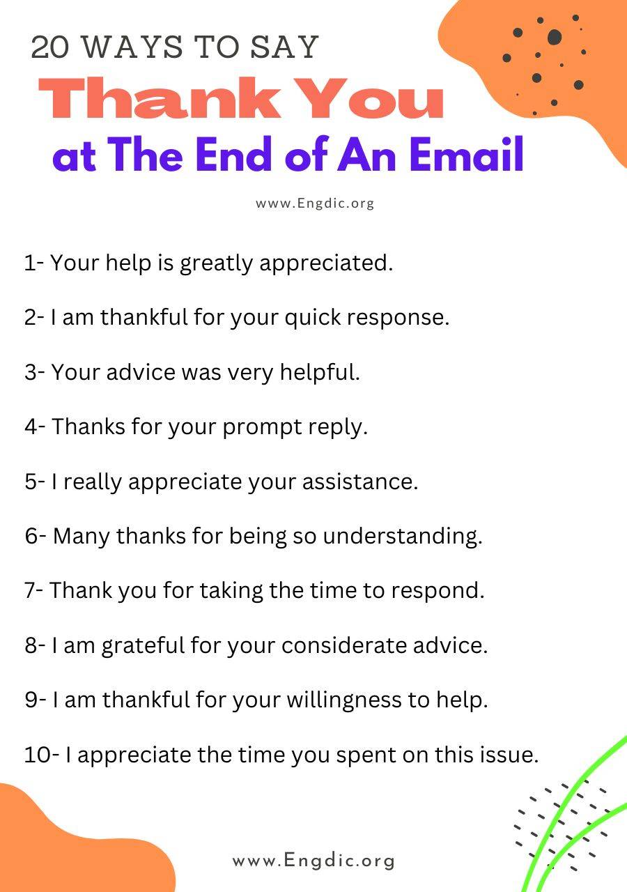 Ways to say thank you at The End of An Email