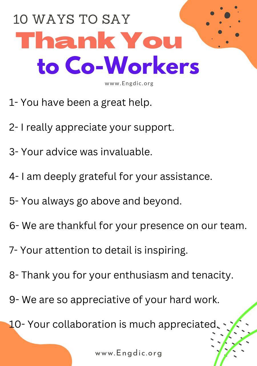 Ways to say thank you to Co Workers
