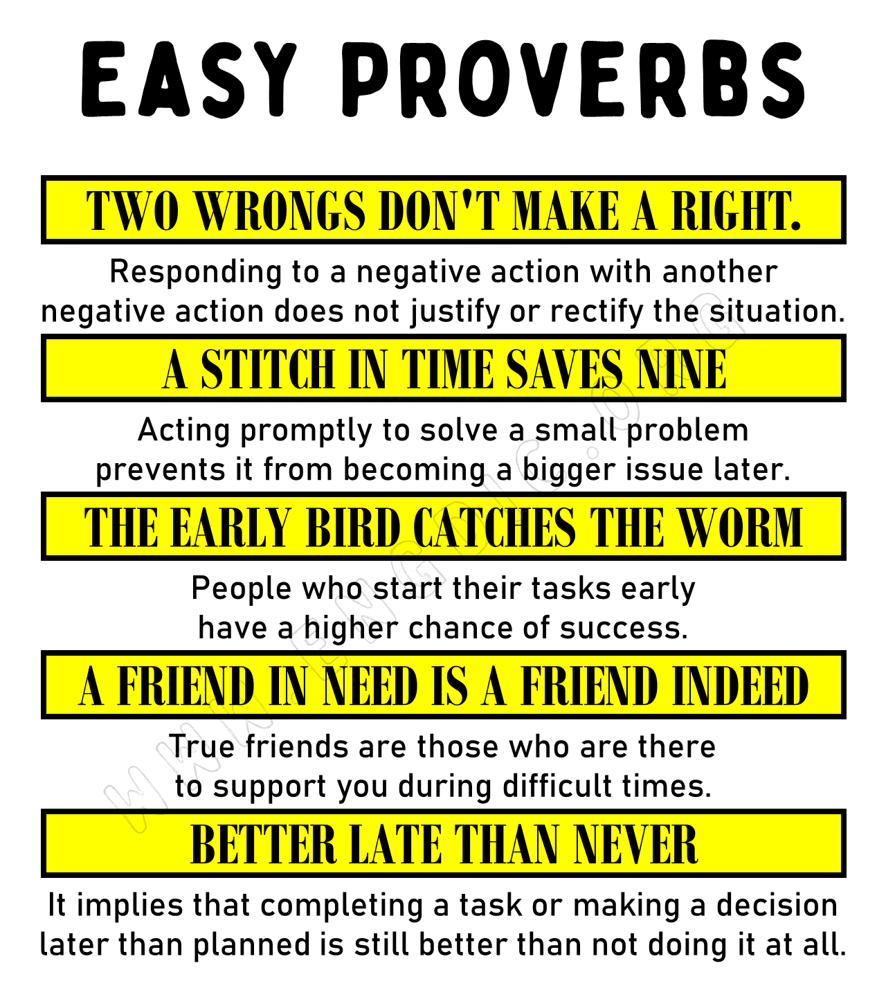 Easy Proverbs