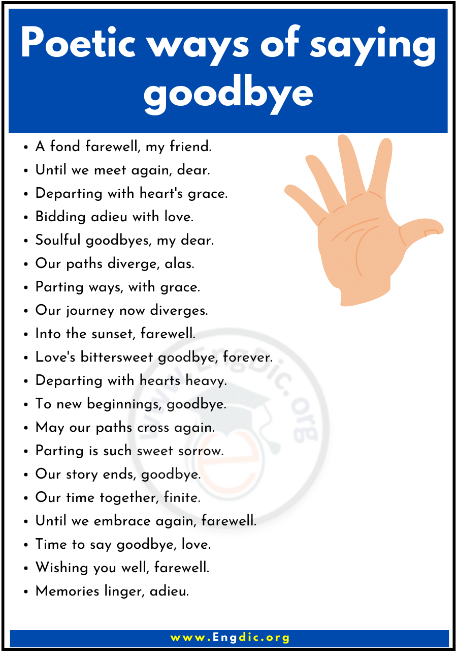 Poetic ways of saying goodbye