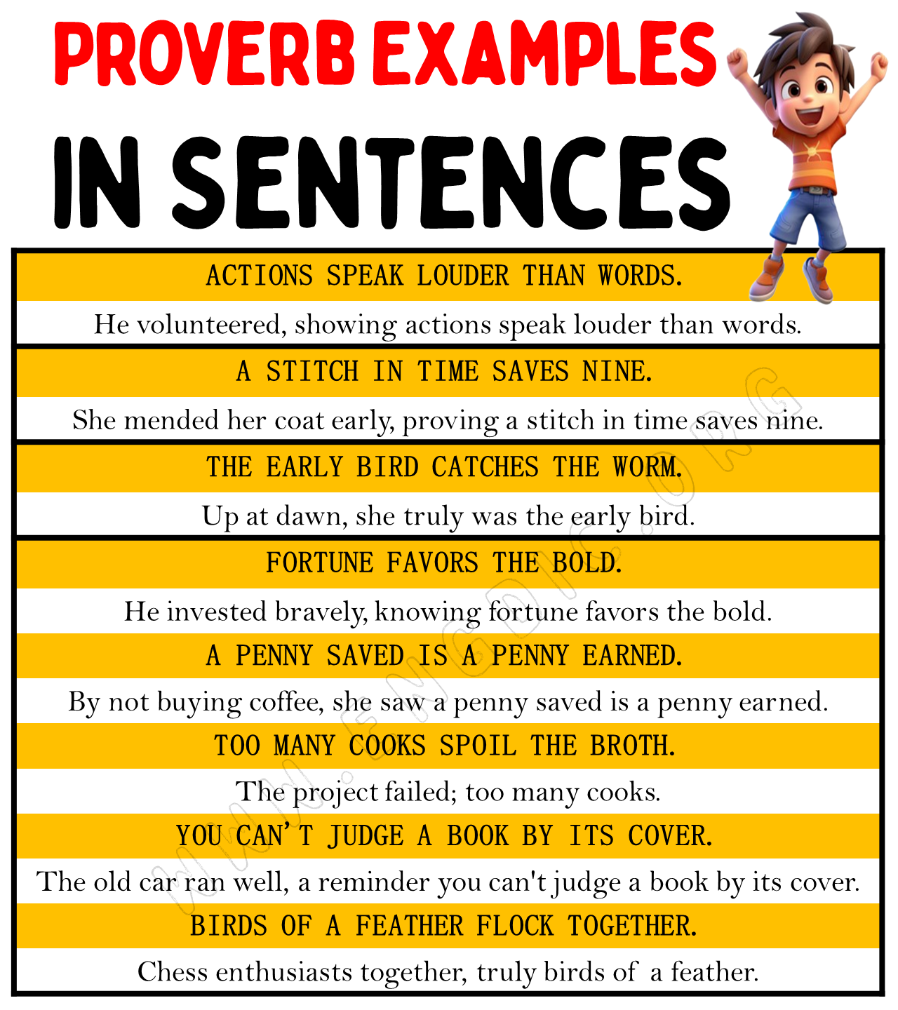 Proverbs Examples in Sentences