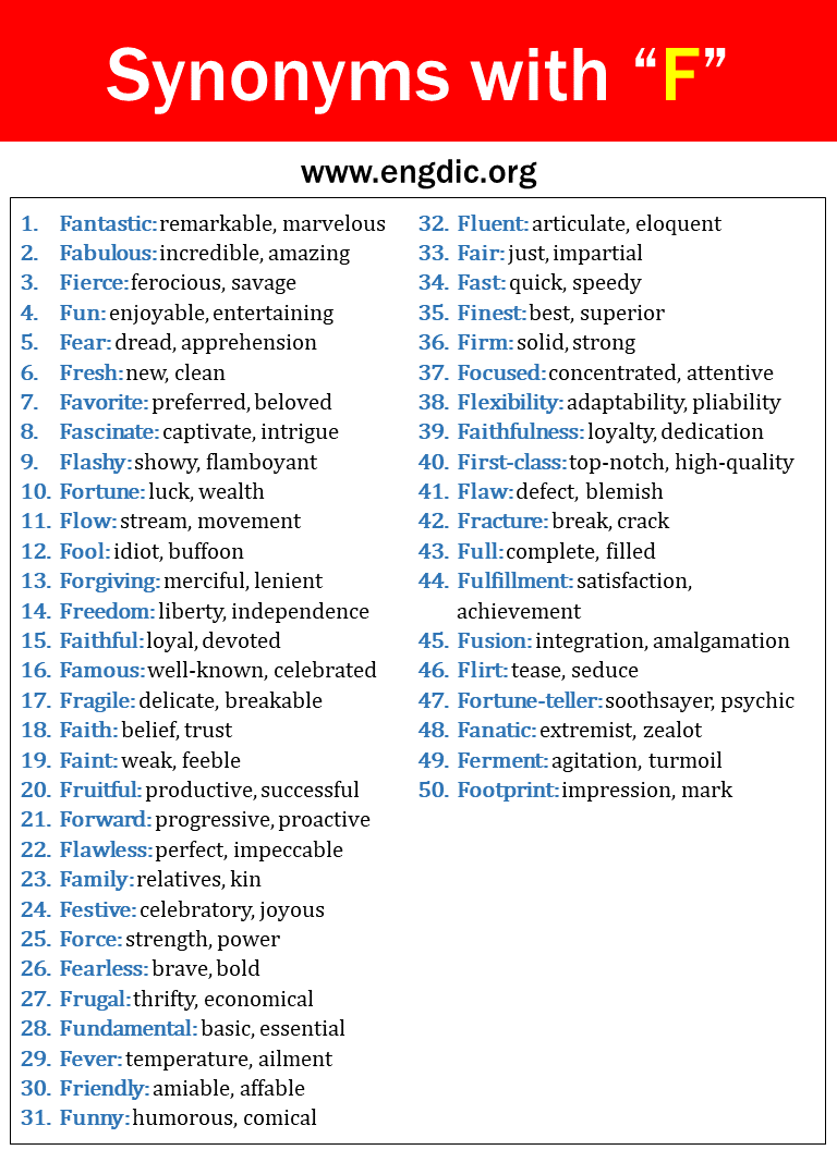 English Synonym Words Starting With F flimsy frail, fragile