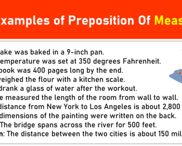 10 Examples of Preposition Of Measure (Definition And Examples)