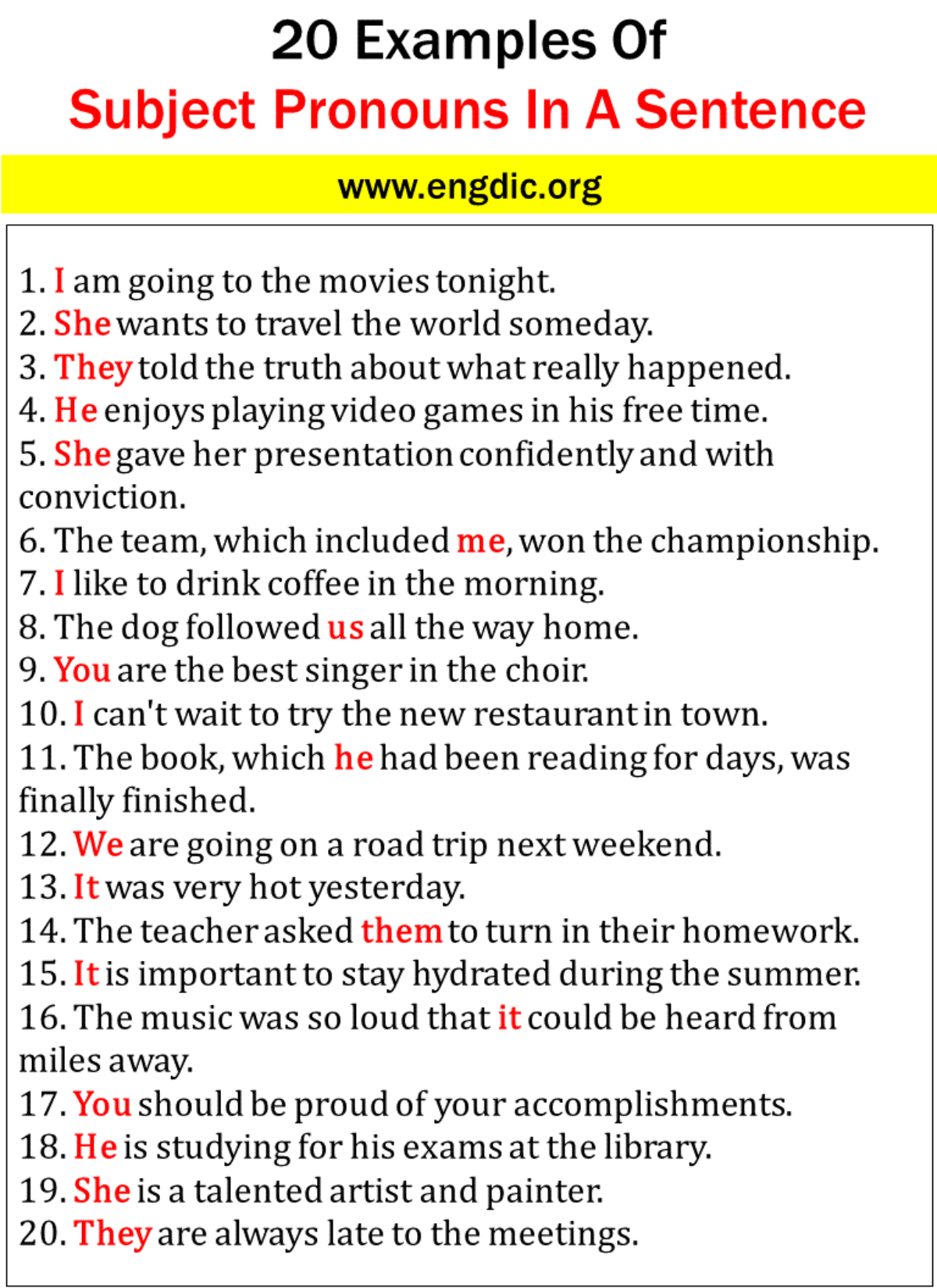 Example Sentences Using Riant Examples Of Pronouns In Sentences