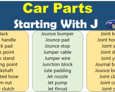 200+ Car Parts That Start With J