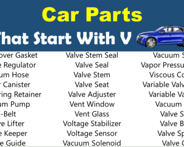 200+ Car Parts That Start With V