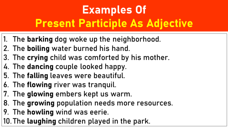 50 Examples Of Present Participle As Adjective - EngDic