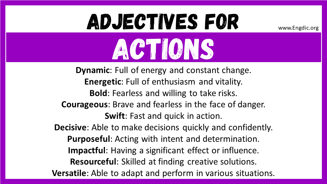 Adjectives for Actions