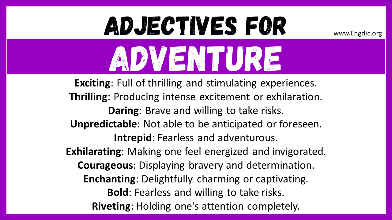 Adjectives for Adventure