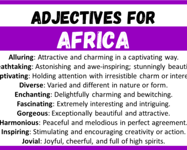 20+ Best Words to Describe Africa, Adjectives for Africa
